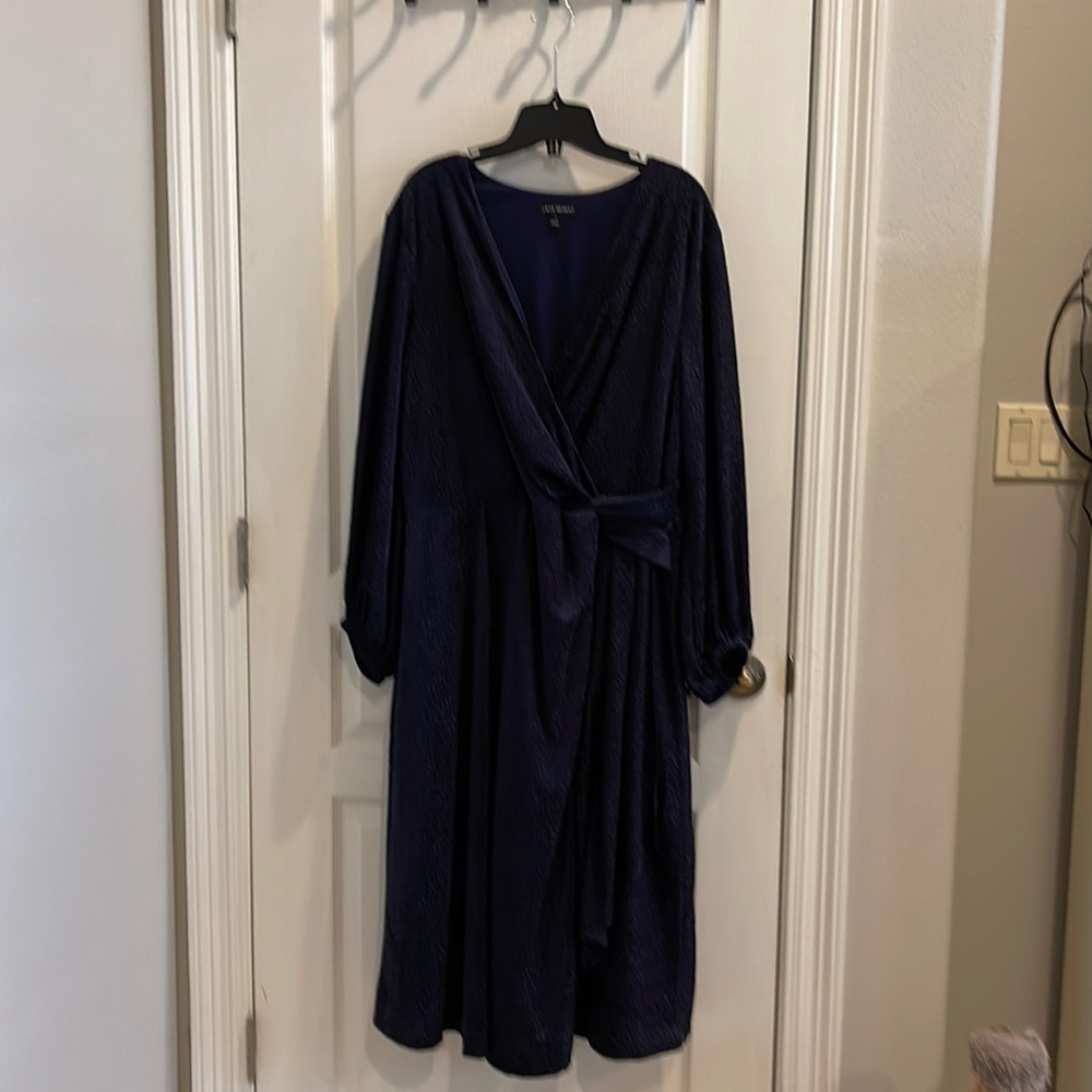 Lame Bryant, velvet burnout, navy blue, size 18